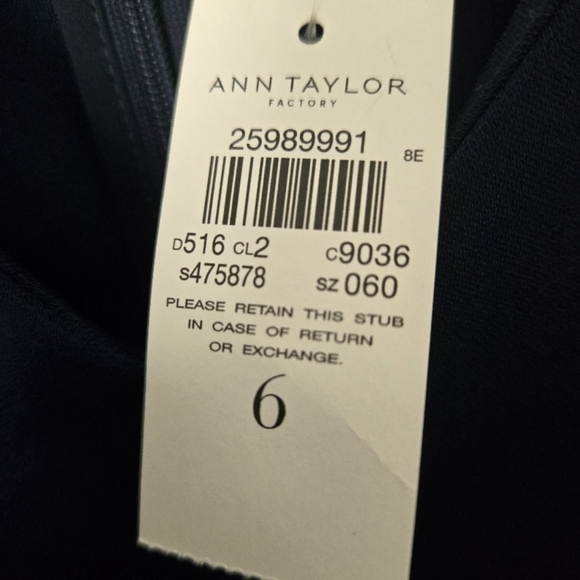 Ann Taylor Navy Blue Bishop Sleeve Dress - Picture 3 of 3